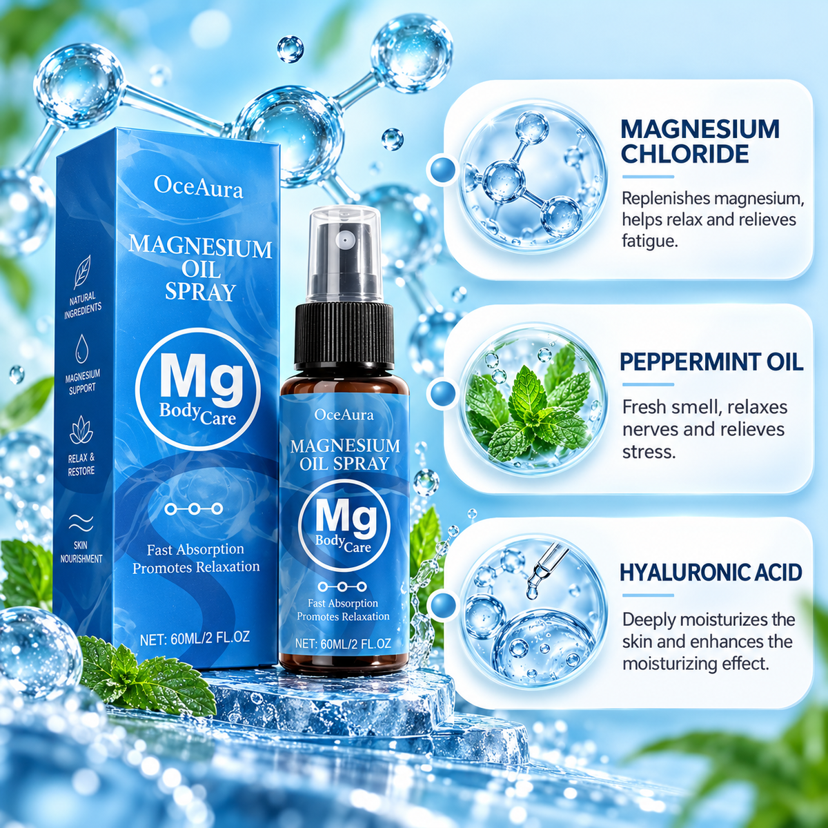 Mg BodyCare™ Magnesium Oil Spray – Your Daily Relaxation & Self-Care Ritual | 60ml